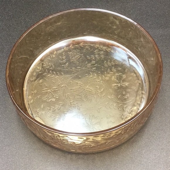 Jeannette Depression Glass Floragold Covered Bowl - Picture 3 of 5